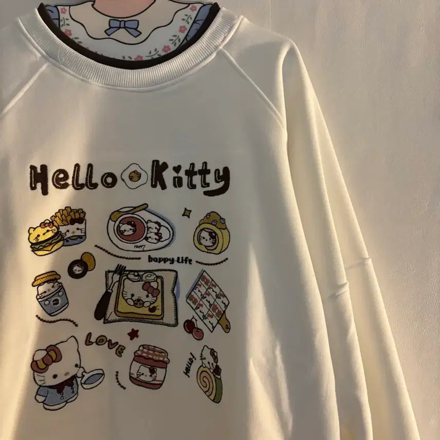 [BUNJANG] Vintage Kitty Embroidered Sweatshirt / 키티 자수 맨투맨 빈티지