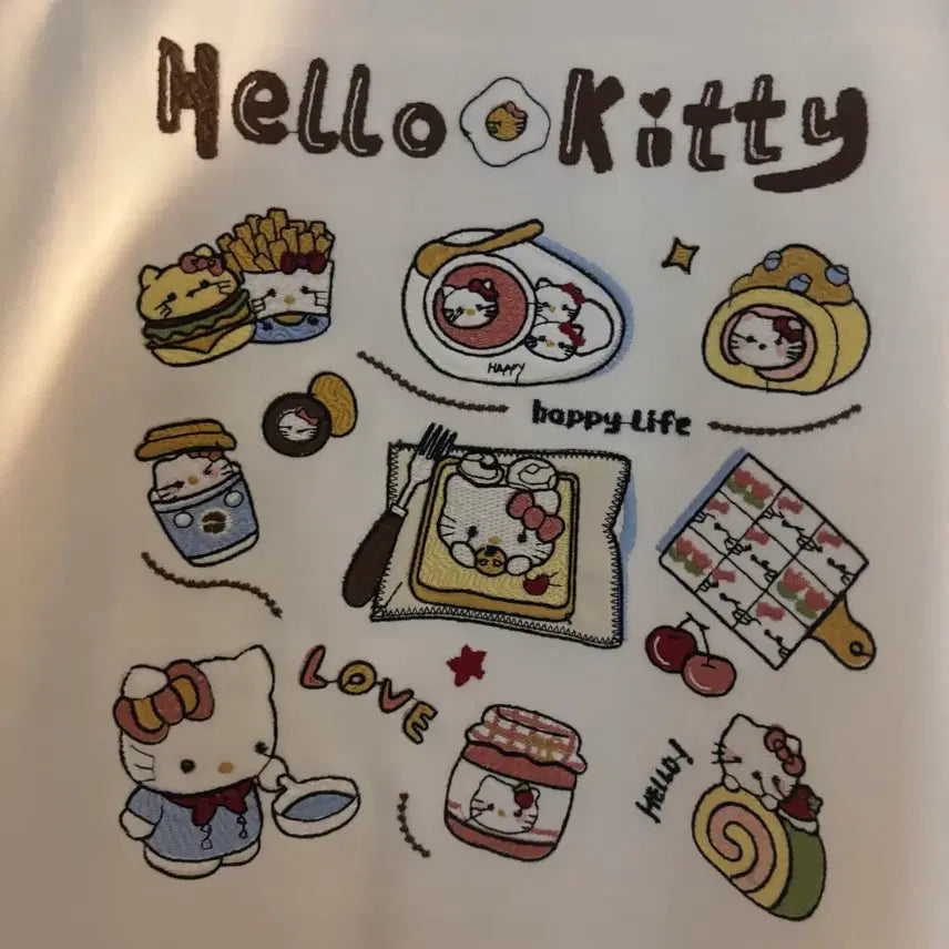 [BUNJANG] Vintage Kitty Embroidered Sweatshirt / 키티 자수 맨투맨 빈티지