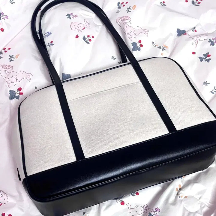 [BUNJANG] Jill by Jill Stuart Canvas Pocket Bowling Bag / 질바이질스튜어트 캔버스 포켓 볼링백 스쿨백