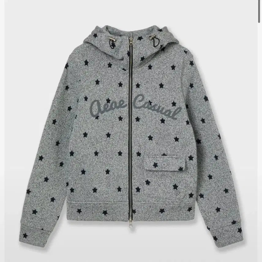 [BUNJANG] A.Ae STAR HIGH NECK ZIP UP (Grey) / 에이이에이이 STAR HIGH NECK ZIP UP (GREY)