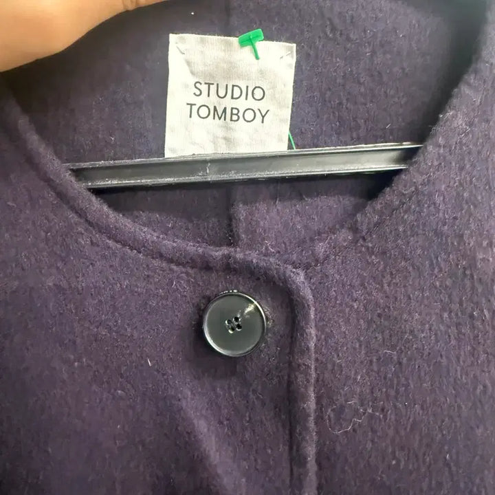 [BUNJANG] Studio Tomboy 19SS Oversized Purple Long Coat (OS) / 스튜디오 톰보이 19ss 오버핏 논카라 퍼플 롱 코트 (OS)