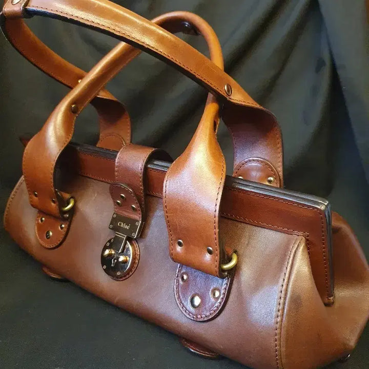 [BUNJANG] Chloe Vintage Brown Leather Tote Bag / 끌로에  빈티지 브라운 레더 토트백