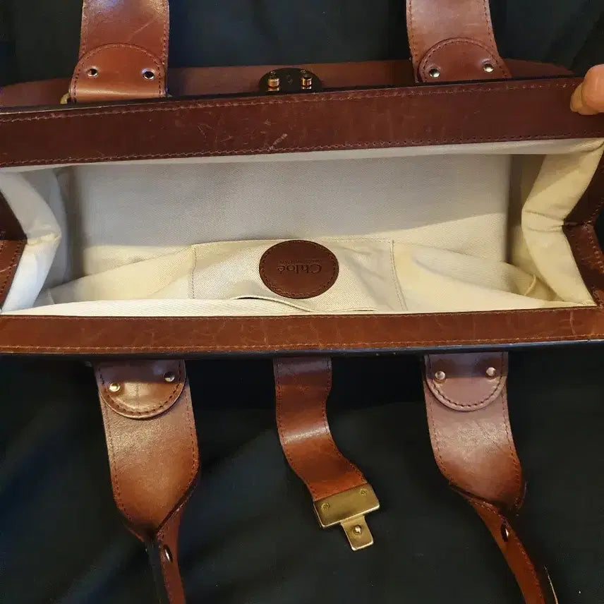 [BUNJANG] Chloe Vintage Brown Leather Tote Bag / 끌로에  빈티지 브라운 레더 토트백