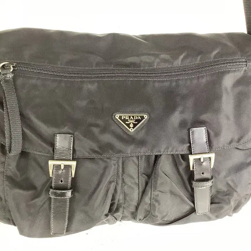 [BUNJANG] Prada Nylon Two-Buckle Crossbody Bag / [정품] 프라다 나일론 삼각 로고 투버클  크로스백