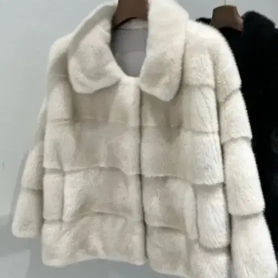 [BUNJANG] Geunhwa Fur Horizontal Ivory Mink Coat / 근화모피 호리젠탈 아이보리 밍크