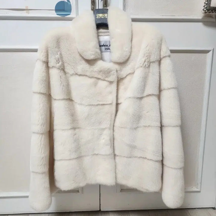 [BUNJANG] Geunhwa Fur Horizontal Ivory Mink Coat / 근화모피 호리젠탈 아이보리 밍크