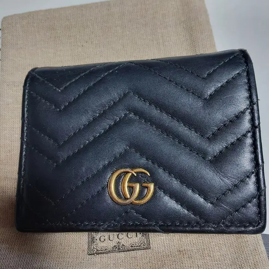 [BUNJANG] Gucci Marmont Black Card Wallet / 구찌 마몬트 블랙 카드지갑 반지갑