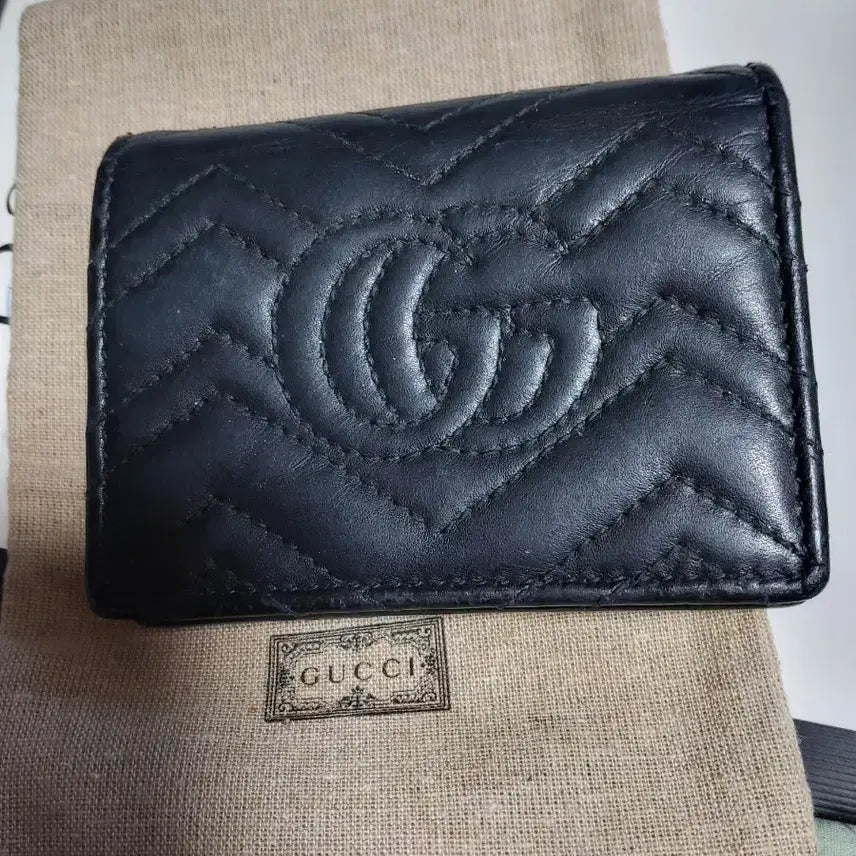 [BUNJANG] Gucci Marmont Black Card Wallet / 구찌 마몬트 블랙 카드지갑 반지갑