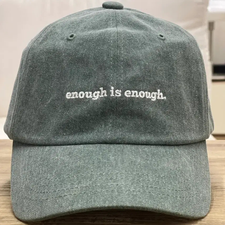 [SOLD OUT] 하이브로우 워싱 그린 볼캡 enough is enough