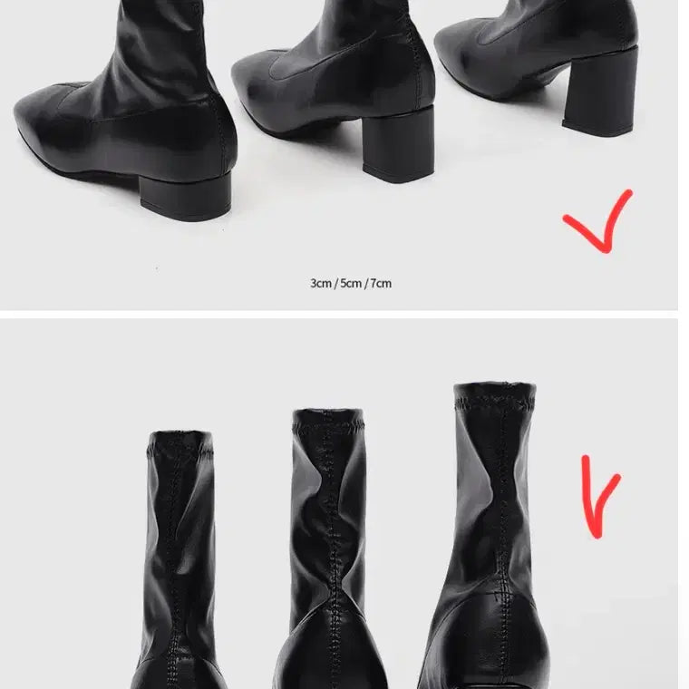 [BUNJANG] ISSUE Suede Ankle Boots / 225)잇슈 사각코 스웨이드 삭스부츠 앵클부츠