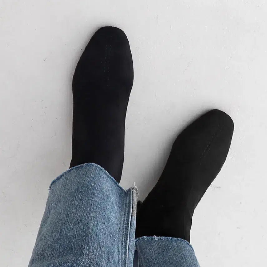 [BUNJANG] ISSUE Suede Ankle Boots / 225)잇슈 사각코 스웨이드 삭스부츠 앵클부츠