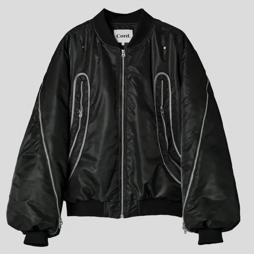 [BUNJANG] CORD Curved Zipper Down Bomber Jacket / 코드 커브드 지퍼다운 봄버