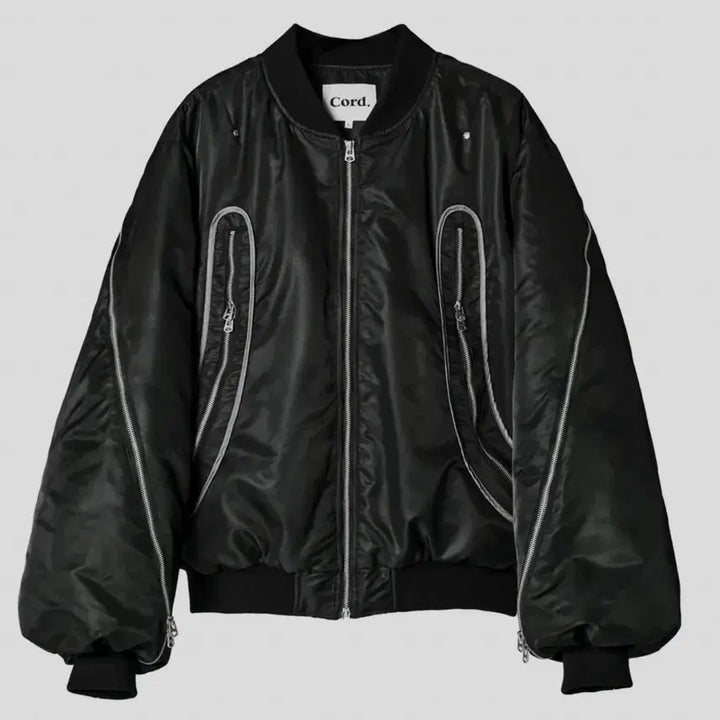 [BUNJANG] CORD Curved Zipper Down Bomber Jacket / 코드 커브드 지퍼다운 봄버