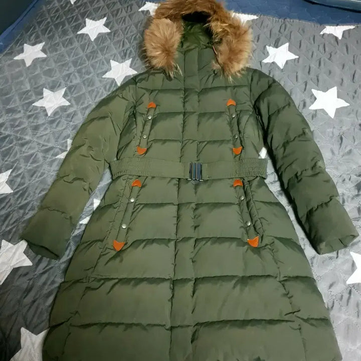 [BUNJANG] Aigle Duck Down Velcro Women's Padded Jacket / 에이글 덕다운 벨크로 여성 패딩 카키 90(L)