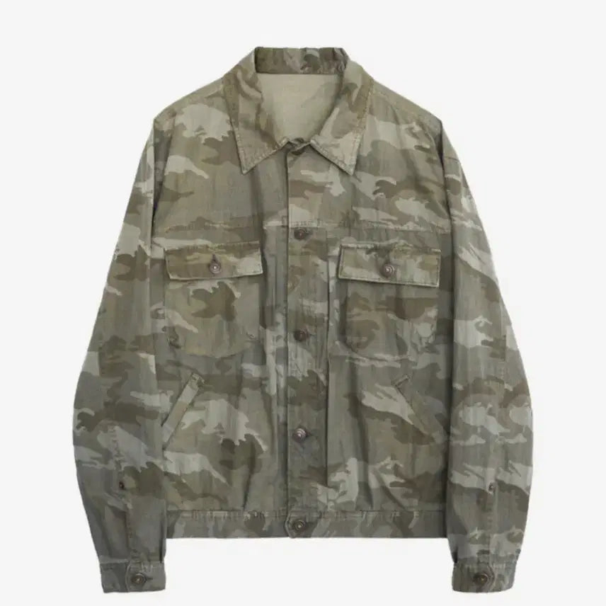 [BUNJANG] Polytelu Used Trucker Jacket Camouflage / [4] 폴리테루 유즈드 트러커 자켓 카모플라쥬 카모