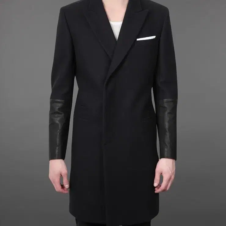 [BUNJANG] Neil Barrett Leather Detail Coat / 닐바렛 가죽디테일코트