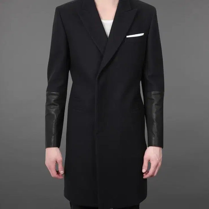 [BUNJANG] Neil Barrett Leather Detail Coat / 닐바렛 가죽디테일코트