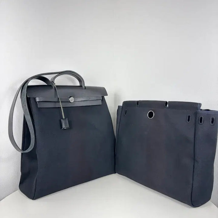 [BUNJANG] Hermes Erbag 39 Canvas Shoulder Bag / 에르메스 에르백39 캔버스 블랙 숄더백