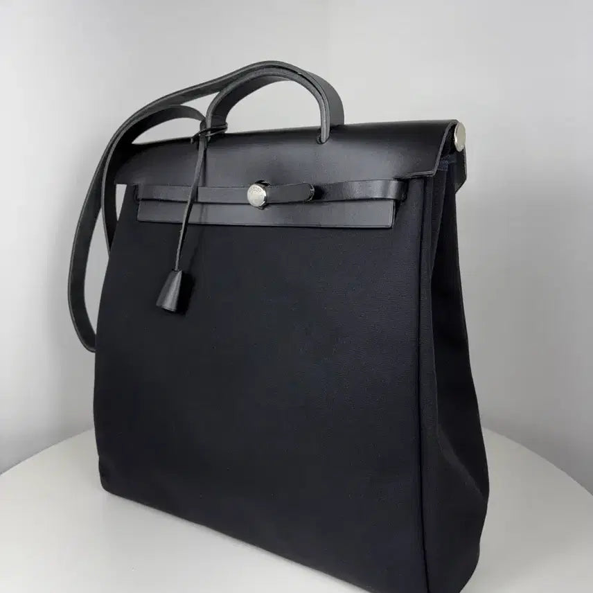 [BUNJANG] Hermes Erbag 39 Canvas Shoulder Bag / 에르메스 에르백39 캔버스 블랙 숄더백