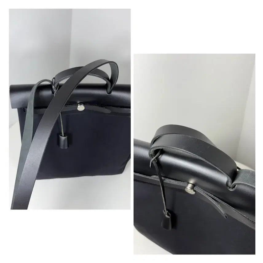 [BUNJANG] Hermes Erbag 39 Canvas Shoulder Bag / 에르메스 에르백39 캔버스 블랙 숄더백