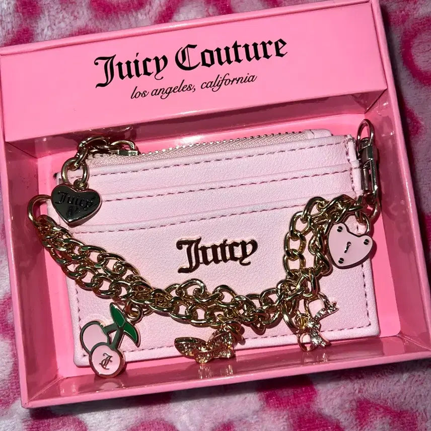 [BUNJANG] Juicy Couture Pink Chain Card Wallet / 쥬시꾸뛰르 핑크 체인 카드 지갑 갸루 베메클