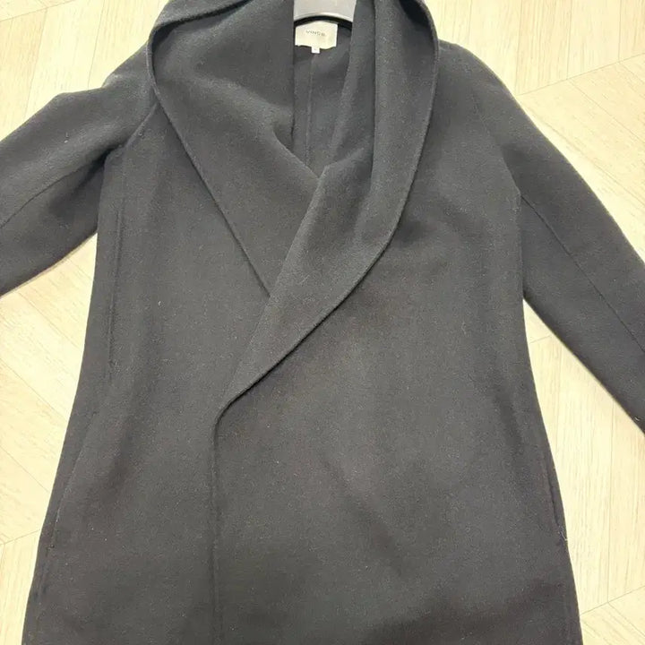 [BUNJANG] Vince Black Hooded Half Coat / 빈스 블랙 후드 반코트