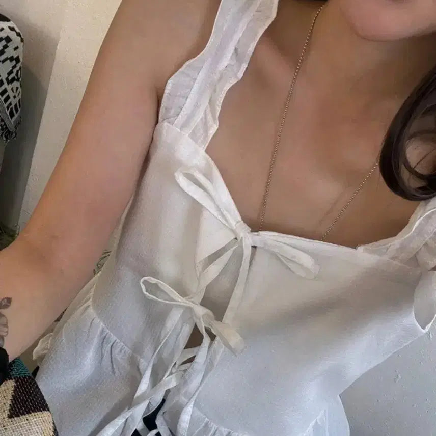 [BUNJANG] Layered Cami Blouse / 새상품 에이블리 레이어드 나시 블라우스