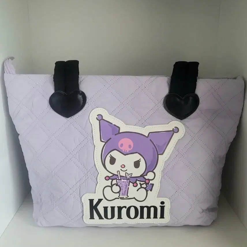 [SOLD OUT] 산리오 쿠로미 퀼팅 토트백 라벤더 새상품