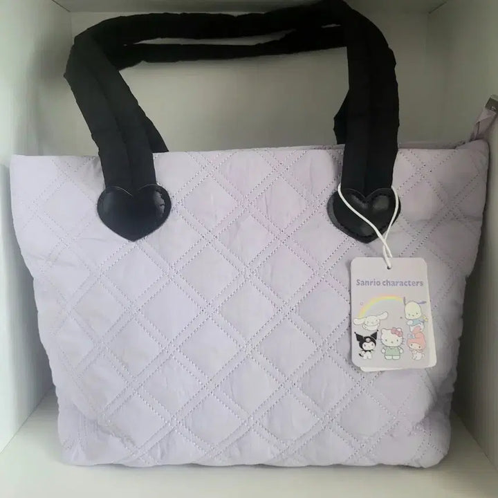 [SOLD OUT] 산리오 쿠로미 퀼팅 토트백 라벤더 새상품