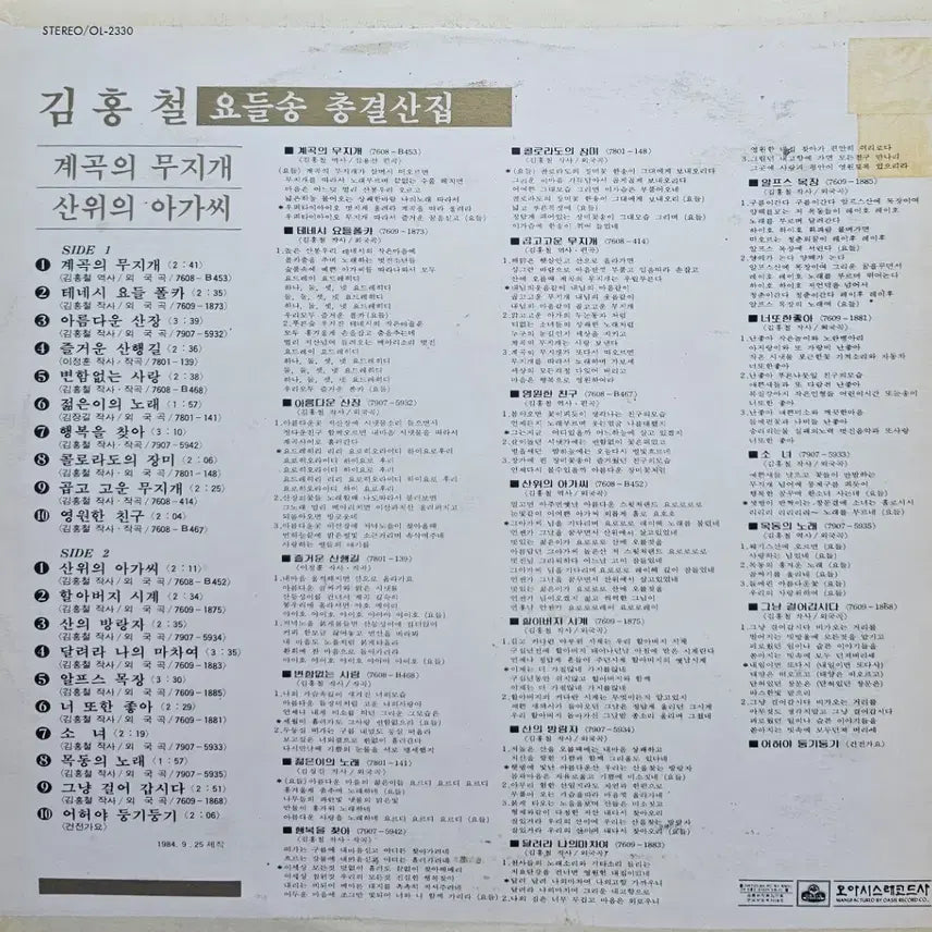 [BUNJANG] Kim Hong-Chul Yodeling Collection LP / 김홍철 요들송 총결산집 LP