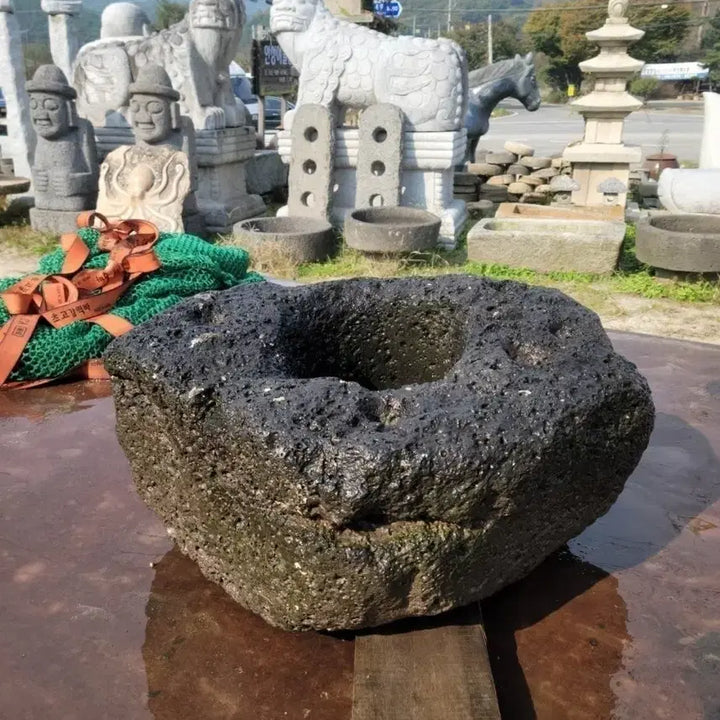 [BUNJANG] Jeju Island Basalt Stepping Stone / 제주도 현무암 디딜방앗돌
