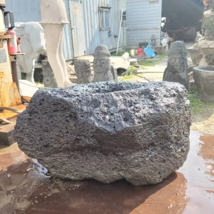 [BUNJANG] Jeju Island Basalt Stepping Stone / 제주도 현무암 디딜방앗돌