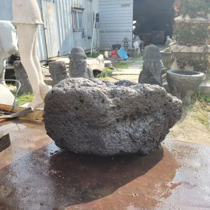 [BUNJANG] Jeju Island Basalt Stepping Stone / 제주도 현무암 디딜방앗돌