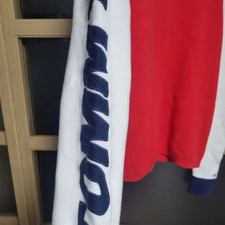 [BUNJANG] Tommy Hilfiger Red/White Knit Sweater / 타미힐피거 레드/화이트 니트 스웨터 m