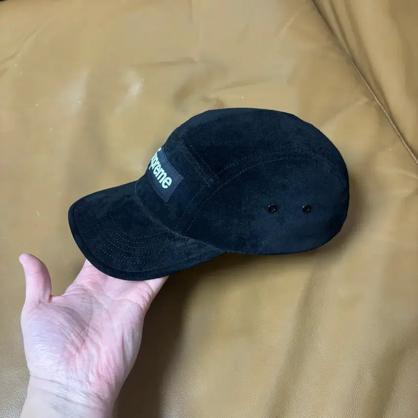 [BUNJANG] Supreme 23ss Suede Camp Cap / 슈프림 캠프캡 모자 박스로고 23ss 스웨이드 블랙