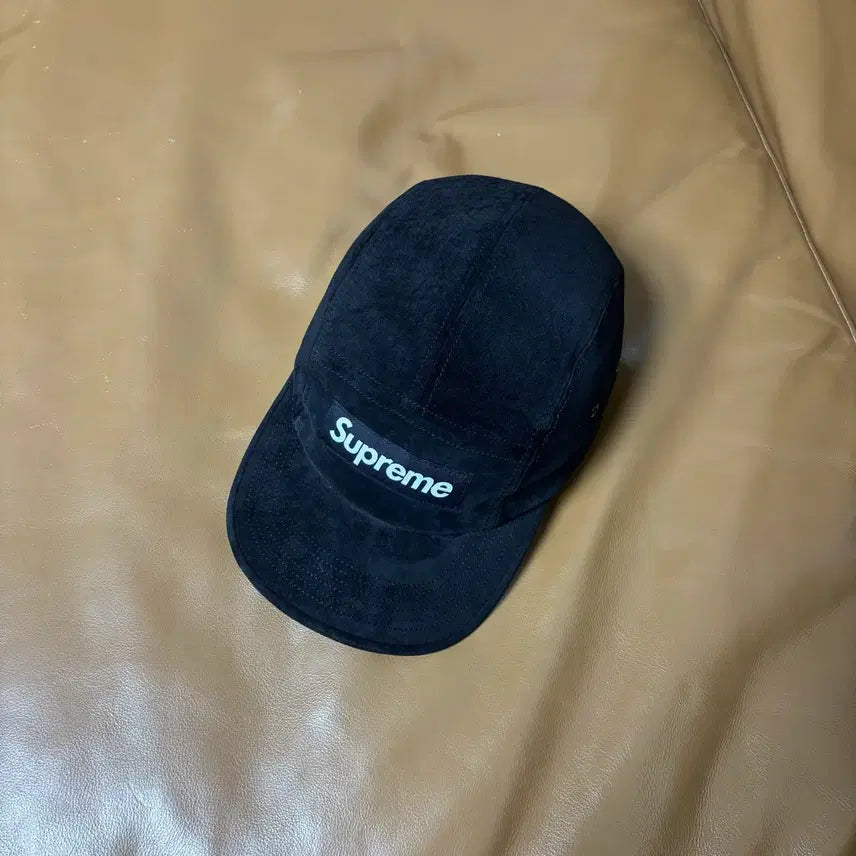[BUNJANG] Supreme 23ss Suede Camp Cap / 슈프림 캠프캡 모자 박스로고 23ss 스웨이드 블랙
