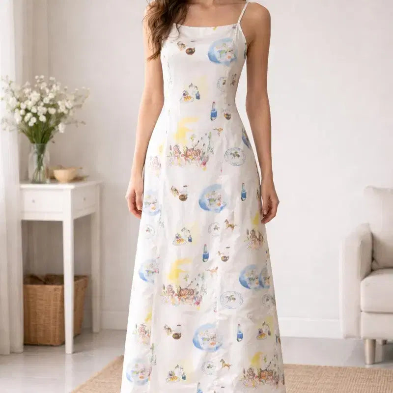 [BUNJANG] Sleeveless Printed Dress / 프린팅 슬리브리스 원피스