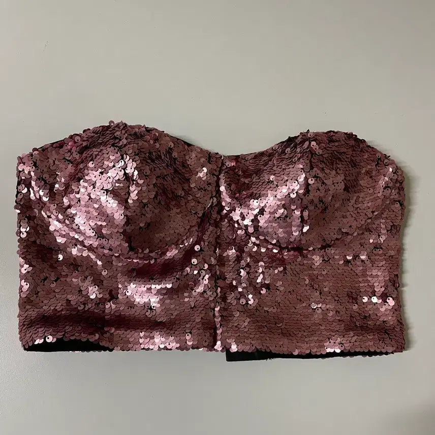 [BUNJANG] Cos HM Sequin Corset Top / Cos hm 스팽글 시퀸 코르셋 탑 튜브탑 느낌의 파티복 탑