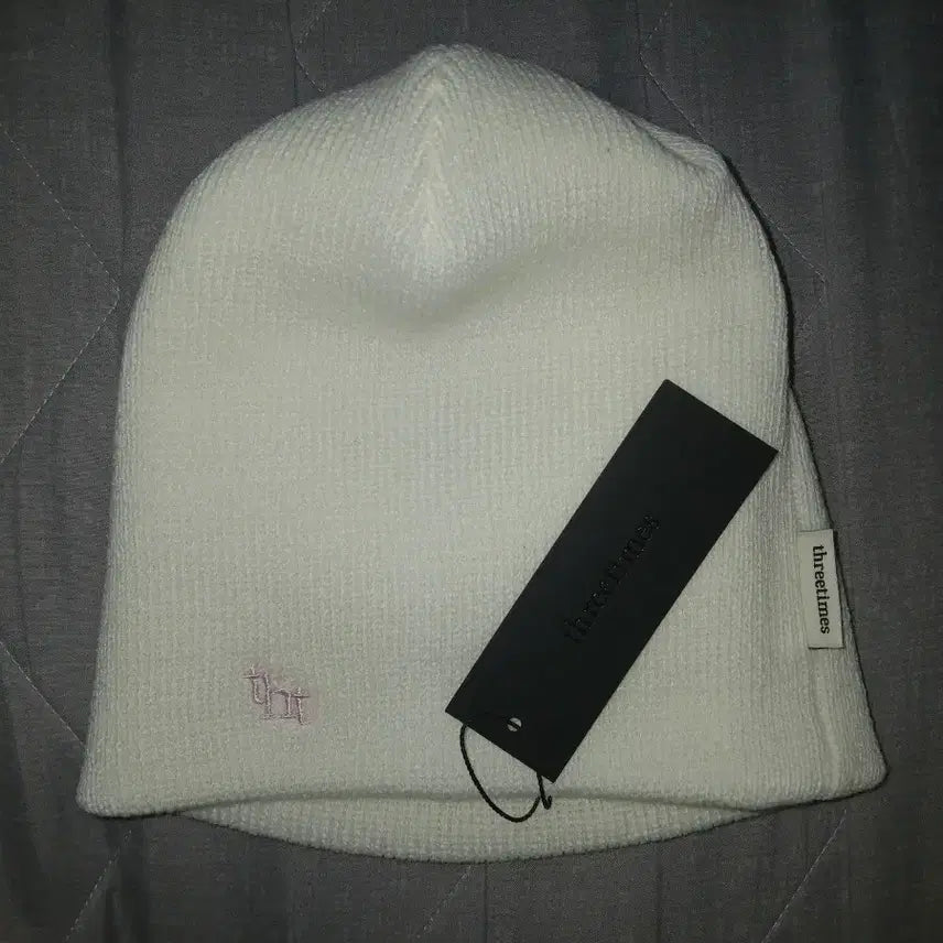 [BUNJANG] 3 Times Basic Logo Beanie Ivory / (택O) 쓰리타임즈 베이직 로고 비니 아이보리