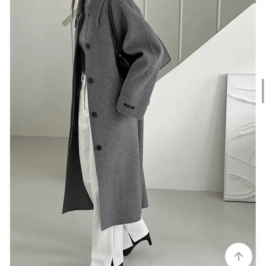 [BUNJANG] Handmade Grey Long Coat / 핸드메이드 그레이 롱코트