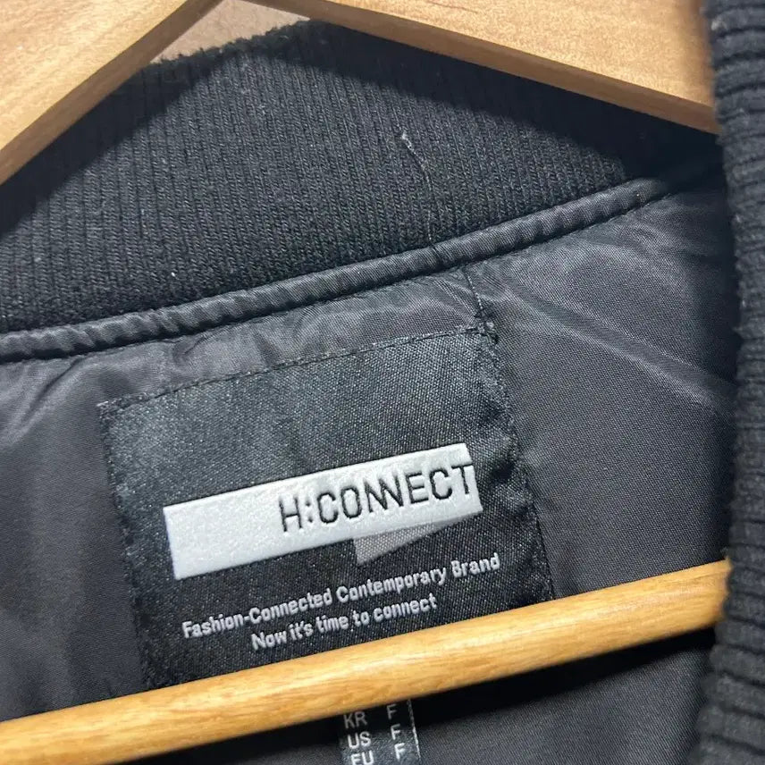 [BUNJANG] H Connect Black Bomber Jacket Quilted Jumper M / H커넥트 블랙 봄버 자켓 누빔자켓 점퍼 M