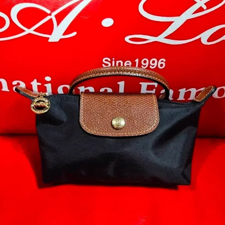 [BUNJANG] Longchamp Le Pliage Handle Mini Pouch Bag / 롱샴 플리아쥬 핸들 미니 파우치백 Free