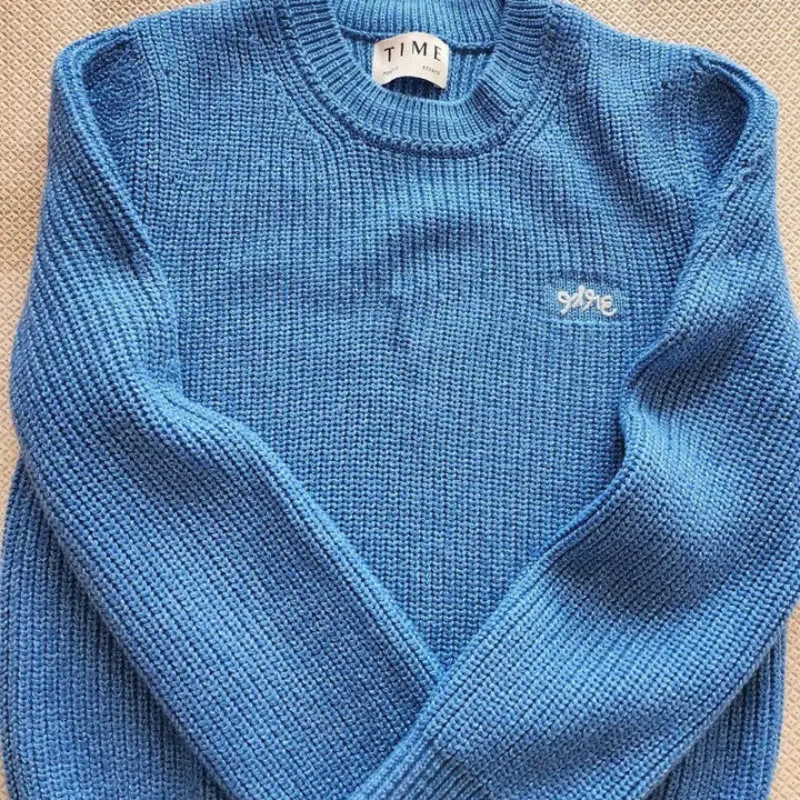 [BUNJANG] TIME Blue Knit Sweater / TIME 타임 블루 니트 스웨터