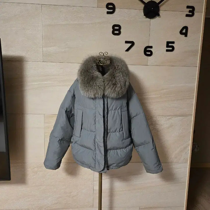 [BUNJANG] sjsj Gray Fox Fur Goose Down Padded Jacket / [55] sjsj 에스제이에스제이 폭스퍼 구스 패딩