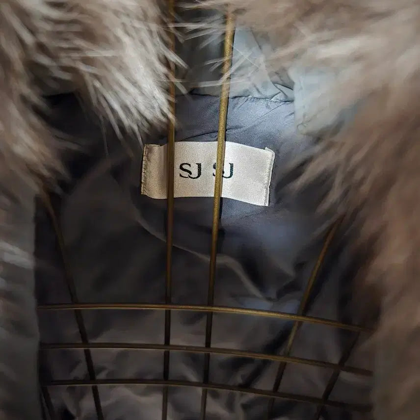 [BUNJANG] sjsj Gray Fox Fur Goose Down Padded Jacket / [55] sjsj 에스제이에스제이 폭스퍼 구스 패딩