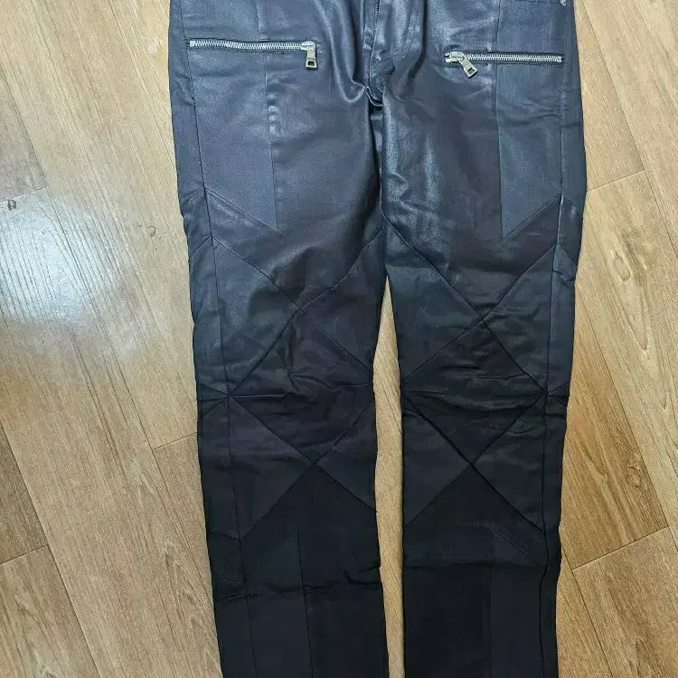 [BUNJANG] Noir Larmes Black Biker Coating Jeans Pants / 느와르 라르메스 블랙바이커 코팅진 슬랙스 팬츠 바지 팝니다