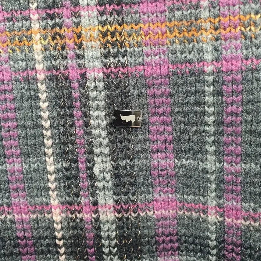 [BUNJANG] PAT Wool Blend Check Knit Zip Jacket (77-88) / PAT 정품 / 여성 울 91% 체크 니트 집업 자켓 (77~88)