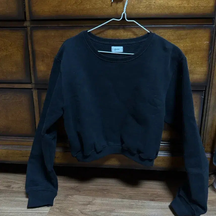 [BUNJANG] Gooz Fleece Sweatshirt Black / 구즈)양기모 맨투맨 블랙