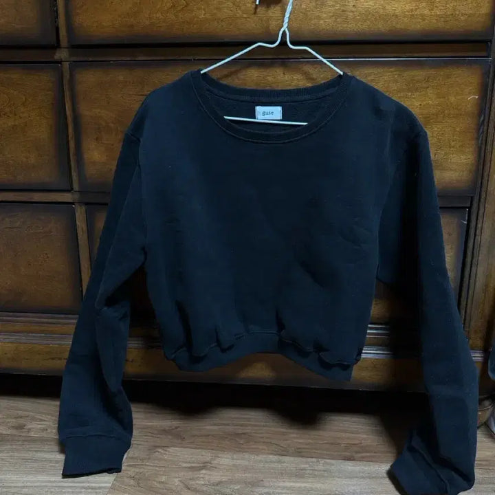 [BUNJANG] Gooz Fleece Sweatshirt Black / 구즈)양기모 맨투맨 블랙