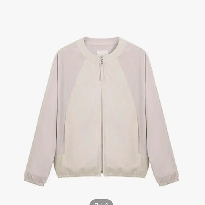 [BUNJANG] Unused Ivory Color Block Bomber Jacket / 배색 여성 봄버 자켓 아이보리55 ㅡ미사용 가볍.